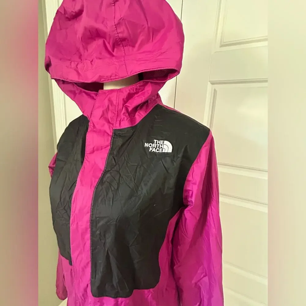 The north face antora pink plum black waterproof jacket size girls 18 women’s XS